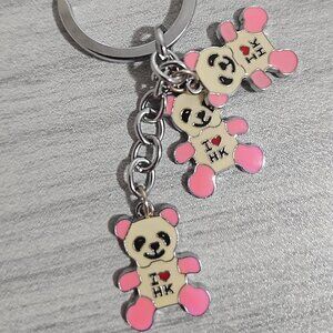 I love HK teddy bear keychain